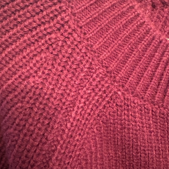 Banana Republic Factory burgundy cropped cardigan, Bishop Sleeve Size M - Picture 3 of 7